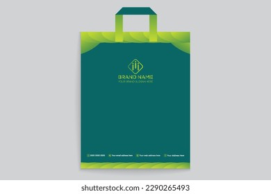 Corporate  green color shopping bag design