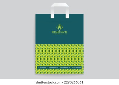 Corporate  green color shopping bag design