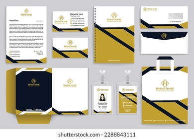 Corporate  green color stationery design