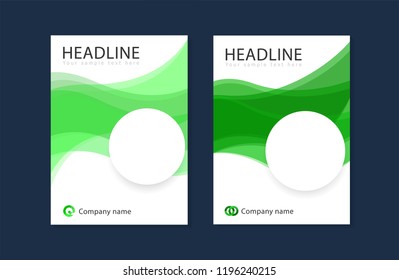 Corporate green flyer or cover design template. Vector illustration.