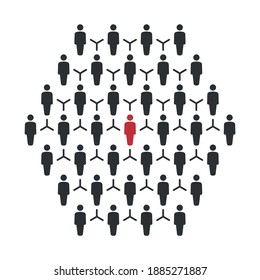 corporate group scheme, people teamwork management illustration