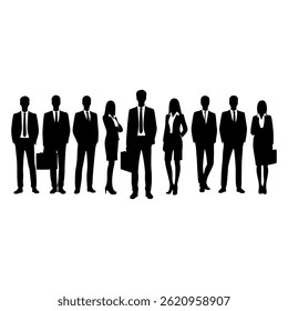 Corporate Group Silhouette – Vector Style Illustration