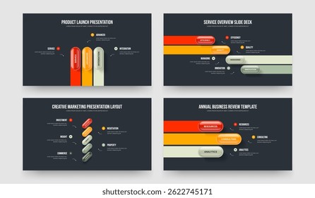 Crecimiento Corporativa Tres Cuatro Cinco Diagrama de tres pasos Diseño de la diapositiva Colección de Ilustración vectorial. Conjunto de Plantilla de marco de infografía de elementos de Plan visual 3 4 5 3.