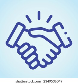 Handshake für Unternehmen, alles Vereinbarung flache Vektorsymbol für Apps und Websites