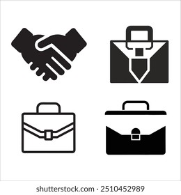 corporate handshake and briefcase icon