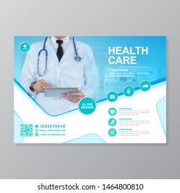 Corporate healthcare cover a4 template design and flat icons for a report and medical brochure design, flyer, leaflets decoration for printing and presentation vector illustration