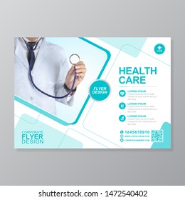 Corporate healthcare cover a4 template design and flat icons for a report and medical brochure design, flyer, leaflets decoration for printing and presentation vector illustration
