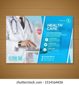 Corporate healthcare cover a4 template design and flat icons for a report and medical brochure design, flyer, leaflets decoration for printing and presentation vector illustration