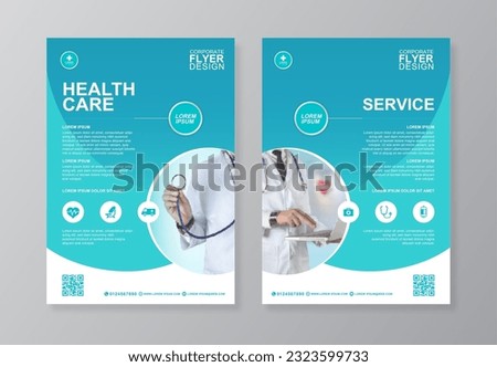 Corporate healthcare cover a4 template design and flat icons for a report and medical brochure design, flyer, leaflets decoration for printing and presentation vector illustration