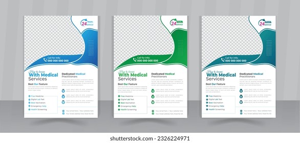 Corporate healthcare Flyer a4 template design, Medical health care brochure template design vector. leaflets decoration for printing and presentation vector illustration 