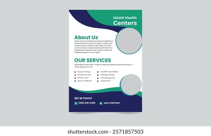 Corporate healthcare and medical cove a4 flyer design template for print