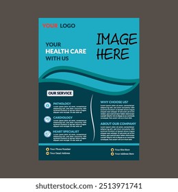 Corporate healthcare and medical flyer or poster design layout