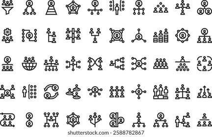 Corporate hierarchy icons High-Quality Vector Icons Collection with Editable Stroke. Ideal for Professional and Creative Projects.