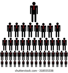 Corporate hierarchy, pyramid structure, business network. Vector illustration. Eps 10