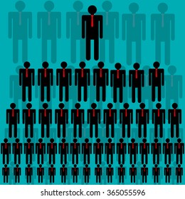 Corporate hierarchy, pyramidal structure, business network. Vector illustration. Eps 10