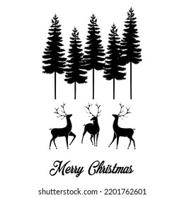 Corporate Holiday cards with Christmas tree and reindeers