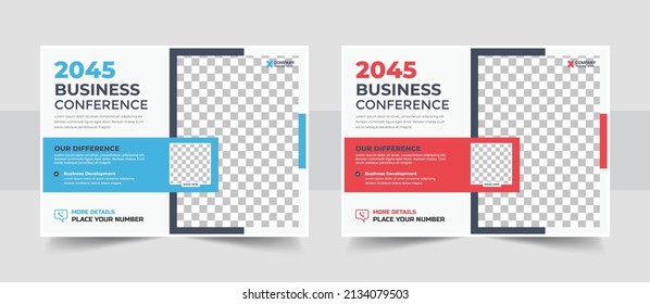 Corporate horizontal business conference flyer template. Horizontal Conference flyer design template. Women Leadership Conference Flyer Design , Business or Corporate Conference Flyer Design template