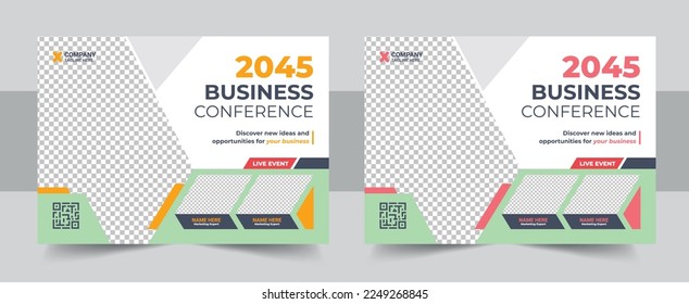 Corporate horizontal business conference flyer template, Business conference flyer template design. Horizontal Conference flyer design template. Women Leadership Conference Flyer Design vector Eps