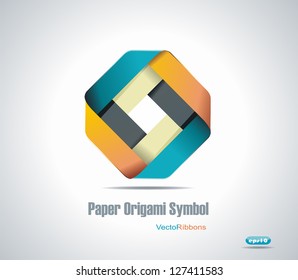 Corporate icon. Rhombus Ribbon Vector.