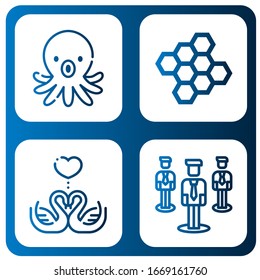 corporate icon set. Collection of Octopus, Bond, Swans, Group icons