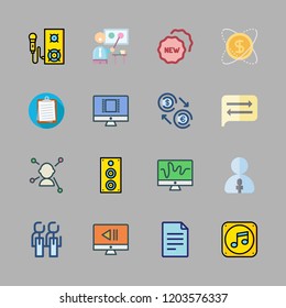 corporate icon set. vector set about clipboard, exchange, badge and employees icons set.