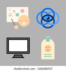 corporate icon set. vector set about vision, id, meeting and monitor icons set.