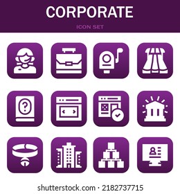 Icon-Set für Unternehmen. Vektorgrafiken im Zusammenhang mit Kundendienst, Fall und Post