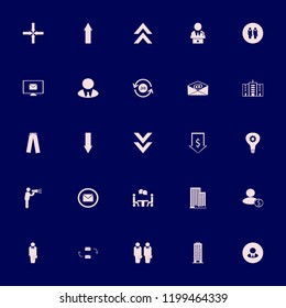 corporate icon. corporate vector icons set up arrow, envelope, trousers and businessmen