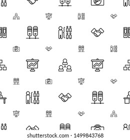 corporate icons pattern seamless white background. Included editable outline structure, briefcase with weapon, binder, graph on board icons. corporate icons for web and mobile.