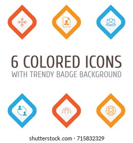 Corporate Icons Set. Collection Of Business Aim, Global Work, Cooperation And Other Elements. Also Includes Symbols Such As Partnership, Social, Identity.