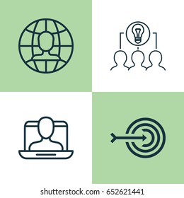 Corporate Icons Set. Collection Of Collaborative Solution, Arrow, Global Work And Other Elements. Also Includes Symbols Such As Arrow, Collaboration, Job.