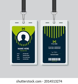 Corporate id card design template with digital elements