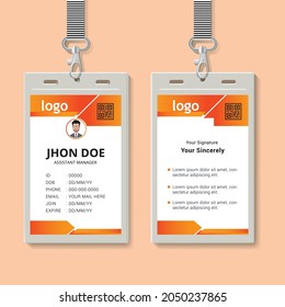 Plantilla de diseño de tarjeta de identificación corporativa con elemento vector. 