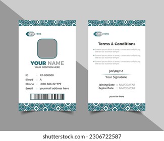 Corporate ID card design template. Simple Id card design template. Elegant business company Id card.