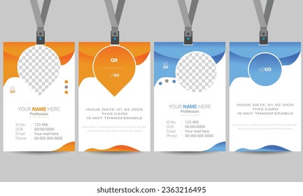 Corporate ID card design template, vector layout 