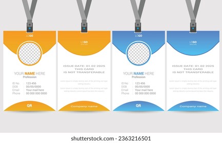 Corporate ID card design template, vector layout design
