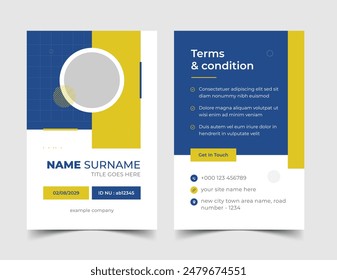 Corporate ID Card Design Template, Company employee id card, Clean ID Card, Office Id card