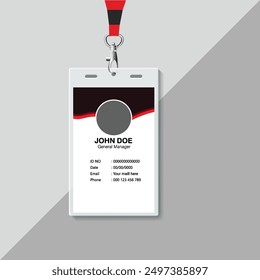 Corporate ID Card Design Template. Modern Clean ID Card Template. Company employee id card template.