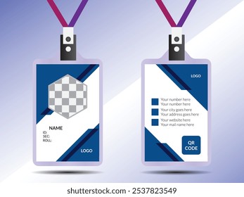 Corporate Id card design template, vector, clean id card design with realistic mockup.