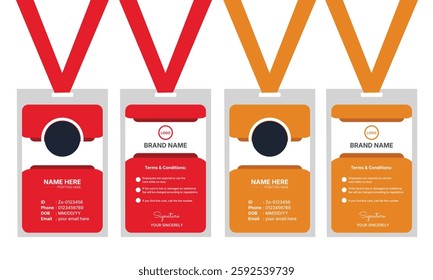 corporate id card design template for office employee, staff or others. 