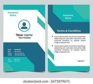 Plantilla de diseño de tarjeta de identificación corporativa, Plantilla de tarjeta de identificación colorida.