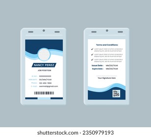 Corporate ID card design vector templates