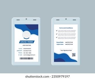 Corporate ID card design vector templates