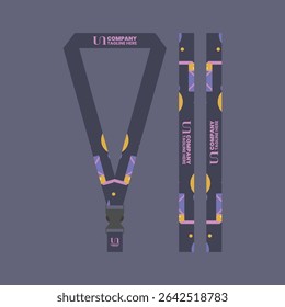 Corporate ID card lanyard with modern design