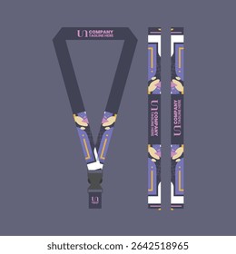 Corporate ID card lanyard with modern design