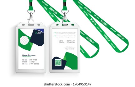 Corporate Id Card Lanyard Set Isolated Stock Vector (Royalty Free ...