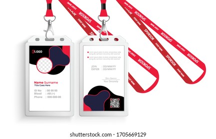 Corporate Id Card Lanyard Set Isolated Stock Vector (Royalty Free ...