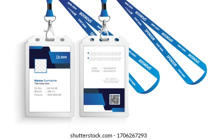 Corporate Id Card Lanyard Set Isolated Stock Vector (Royalty Free ...