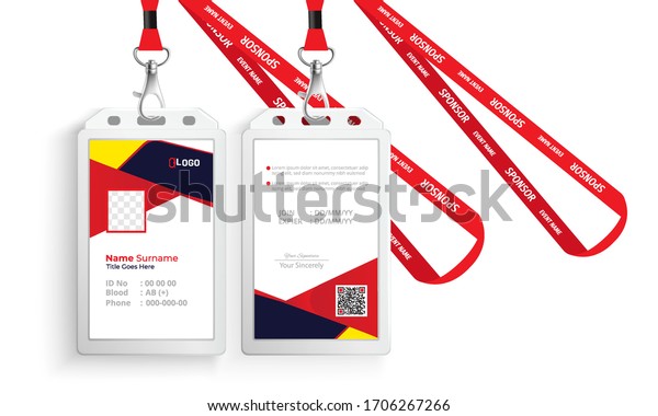 Corporate Id Card Lanyard Set Isolated Stock Vector (Royalty Free ...