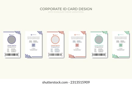 Corporate Id Card template with 3 colour variations.